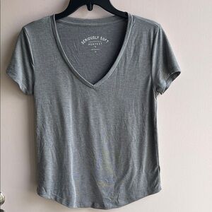 Aeropostale Seriously Soft Gray V-Neck Tee